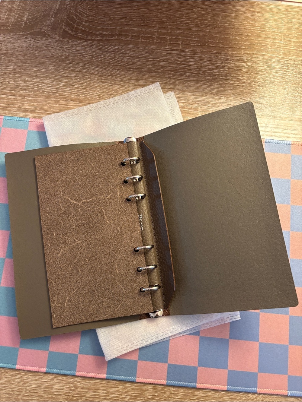 Davinci Personal Rings Bible Sz Dolcemente Organizer Planner Taupe Leather - Picture 4 of 16